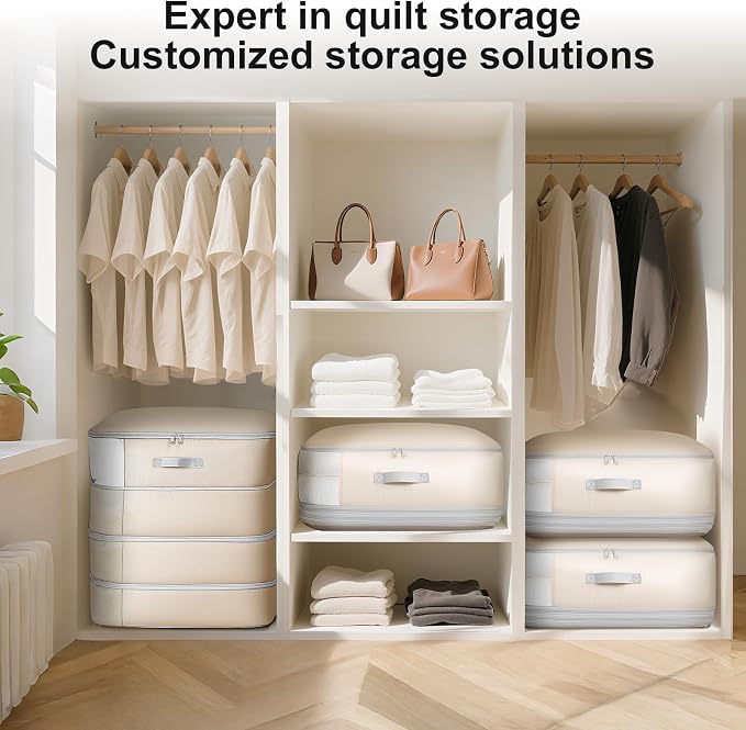 Comforter Storage Bag - 130L Large Capacity Blanket Storage Bags 4-Layer Ultra - Image 6