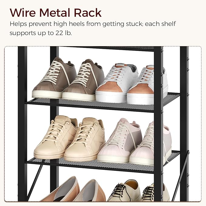 MAHANCRIS 8 Tier Narrow Shoe Rack Organizer, Tall Slim Shoe Storage - Image 5