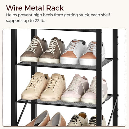 MAHANCRIS 8 Tier Narrow Shoe Rack Organizer, Tall Slim Shoe Storage - Image 5