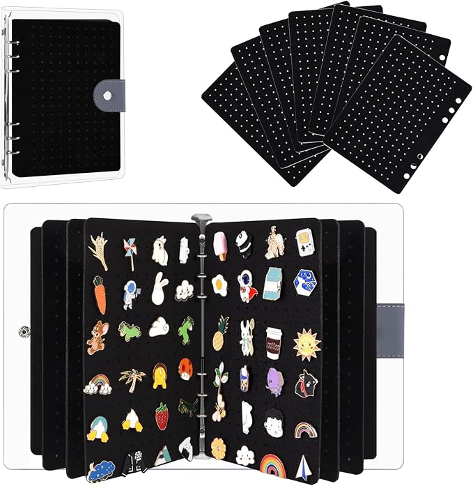 Enamel Pin Display Book with 8 Pages, Portable Pin Trading Book Clear PVC Cover by Foaryoer