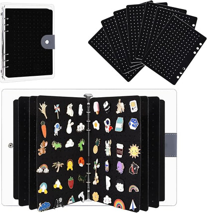 Enamel Pin Display Book with 8 Pages, Portable Pin Trading Book Clear PVC Cover by Foaryoer