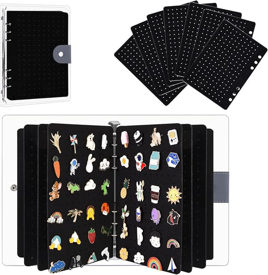 Enamel Pin Display Book with 8 Pages, Portable Pin Trading Book Clear PVC Cover by Foaryoer
