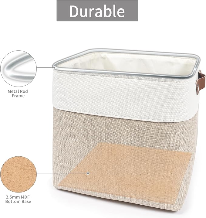 Collapsible Fabric Storage Cubes 11x11 Cube Storage Bins, 4 Pack Closet Baskets - Image 5