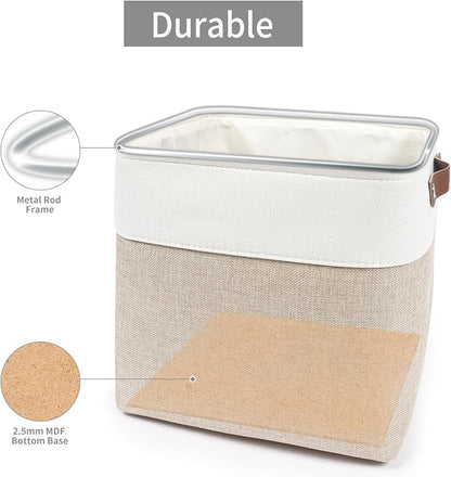Collapsible Fabric Storage Cubes 11x11 Cube Storage Bins, 4 Pack Closet Baskets - Image 5