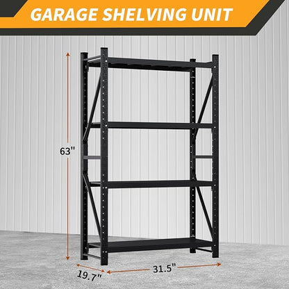 63" H Storage Garage Shelving Unit, 2500LBS Heavy Duty Metal Shelves - Image 3