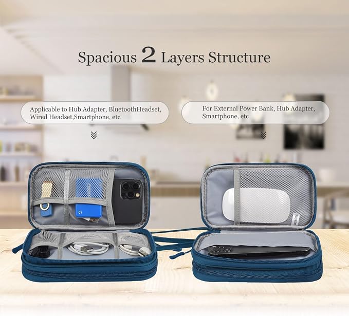 CAOODKDK Electronic Organizer Travel Cable Accessories Bag, Waterproof - Image 4
