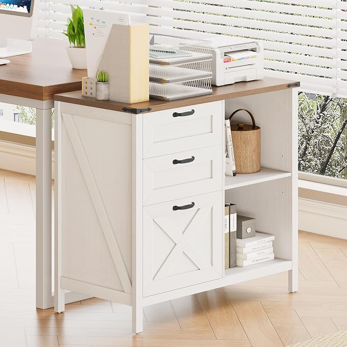Halitaa 3 Drawers Farmhouse File Cabinet - Image 4