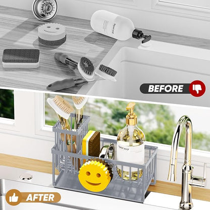 Sponge Holder for Kitchen Sink, Smiley Face Sink Caddy - Image 6