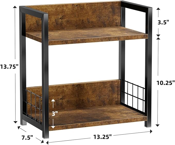 Simple Trending Countertop Shelf Organizer, 2 Tier Kitchen Spice Rack, Coffee - Image 8