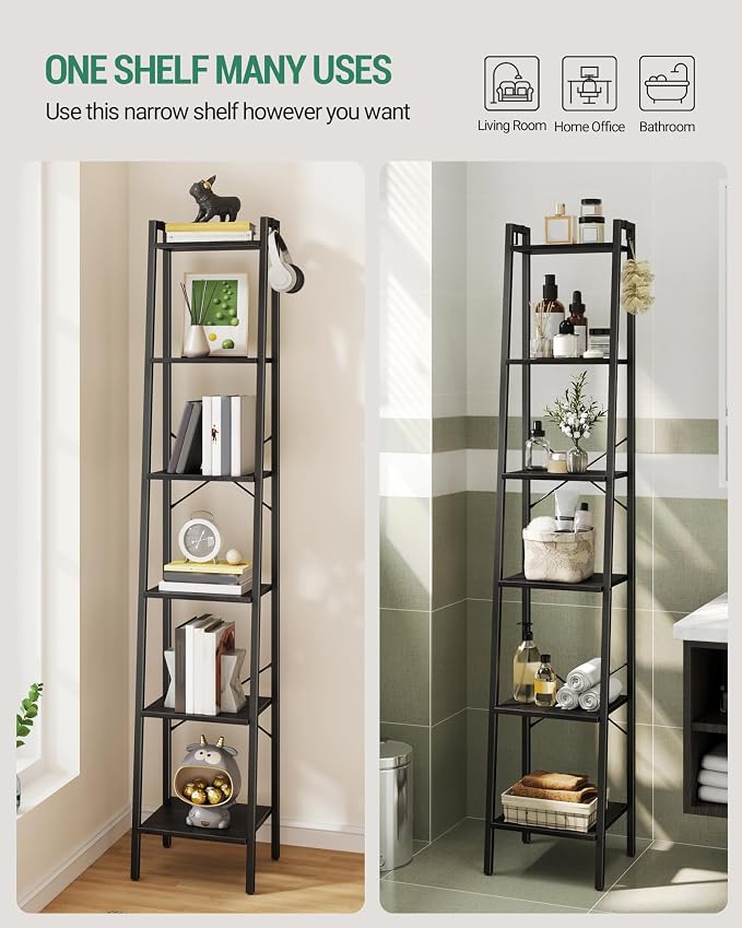Hzuaneri Ladder Shelf, Freestanding Corner Storage Shelf | Bookcase - Image 6