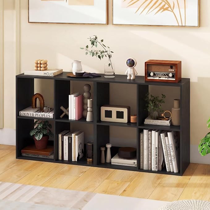 POWERSTONE 4 Cube Storage Organizer, 2 Tier Cubby Bookshelf Freestanding - Image 8