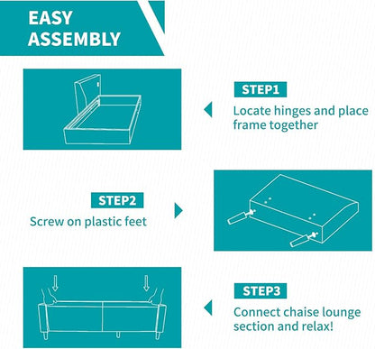 BALUS 78" Living Room Couches Set, 3 Seater Sofa - Image 4