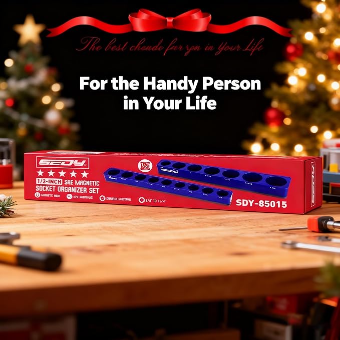 2-Piece 1/2"-Drive SAE Magnetic Socket Organizer Set - Image 8