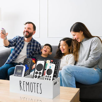 Remote Control Holder for Table, Wooden TV Remote Holder, Remote Storage Box - Image 2