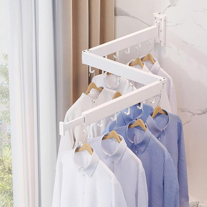 Clothes Drying Rack, Laundry Space Saver Wall Mounted, Retractable, Collapsible - Image 5