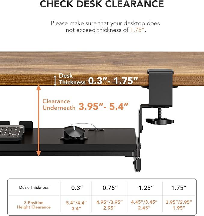 Hemudu Keyboard Tray Under Desk Pull Out - Image 4