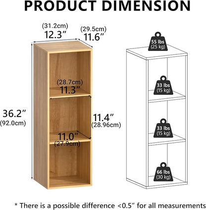 3 Cube Storage Organizer, Cube Shelf，3 Tier Cube Low Bookcase Freestanding - Image 7