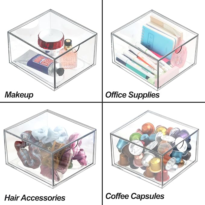 Clear Drawer, Arclic Box, Makeup Organizer Container, Tissue Dryer Sheet Holder - Image 4
