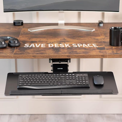VIVO Adjustable Computer Keyboard and Mouse Platform Tray Deluxe Smooth Rolling - Image 9