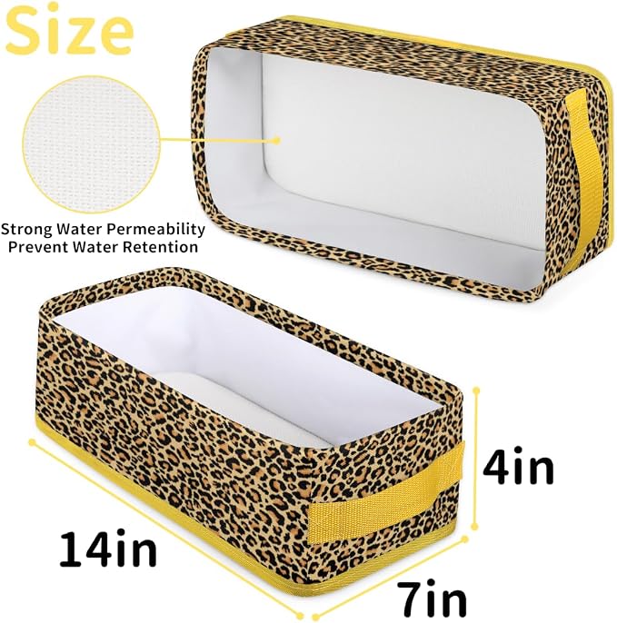 Leopard Skin Animals Bathroom Storage Basket, Foldable - Image 2