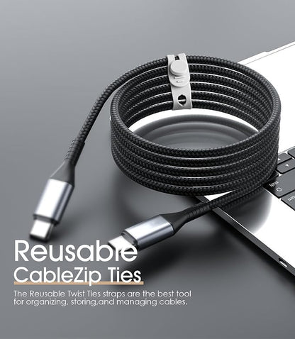 20Pcs Nearockle Silicone Cable Ties, 5.12 Inch Adjustable Cord Organizer - Image 6