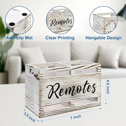 Wooden Remote Control Holder Wall Mount Remote Organizer - Image 4