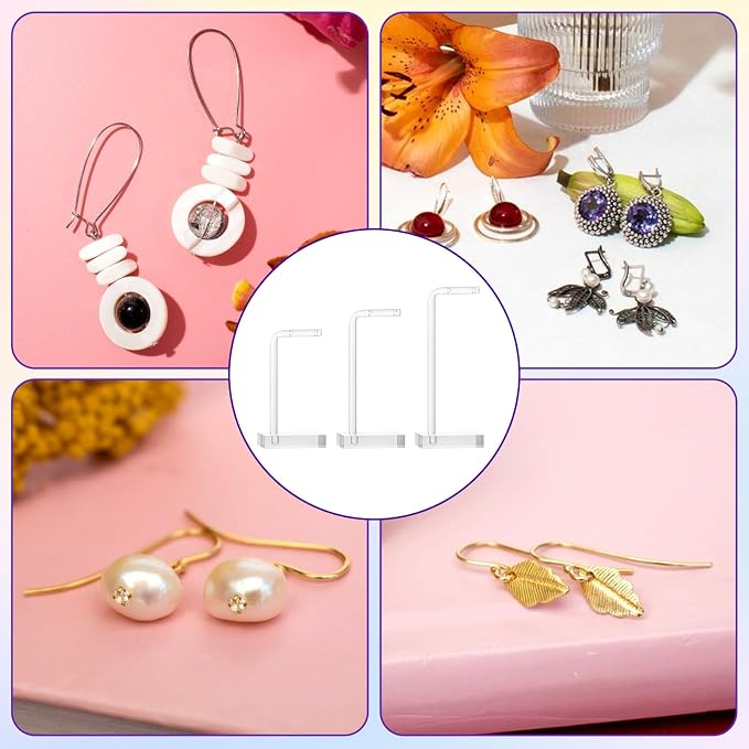 Xthrotsenk 3Pcs Acrylic Earring Display Holder Clear Jewelry Stand Earring - Image 7