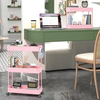 SPACEKEEPER Slim Rolling Storage Cart, 3 Tier Bathroom Organizer Utility Cart - Image 5