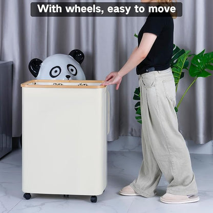 Lagre Laundry Basket with Wheels, Laundry Hamper with Lid, 160L Clothes Hamper - Image 3
