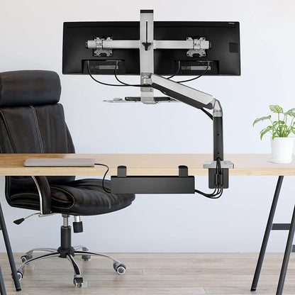 Mount-It! Under Desk Cable Management Tray – Clamp-On No-Drill Metal Cable - Image 9