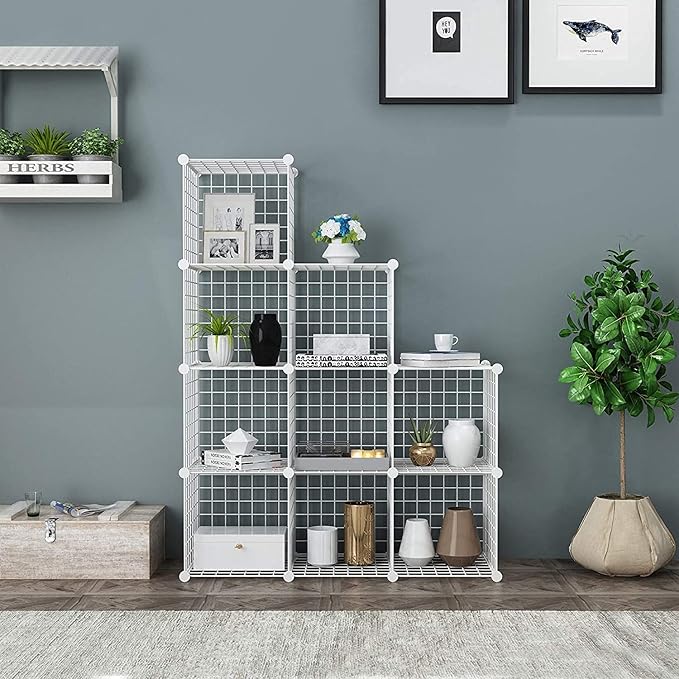 C&AHOME Wire Cube Storage, 9-Cube Organizer Metal, Wire C Grids Storage - Image 5