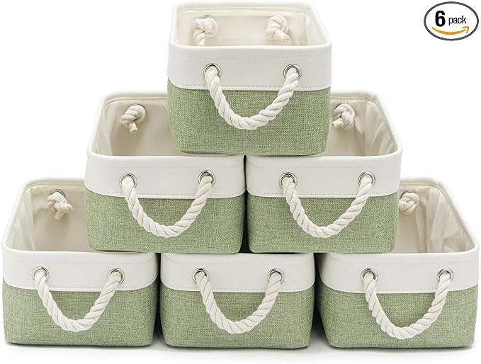11.8x7.9x5.2 Inch Fabric Small Storage Bins by VQRTEXAStorageBasket