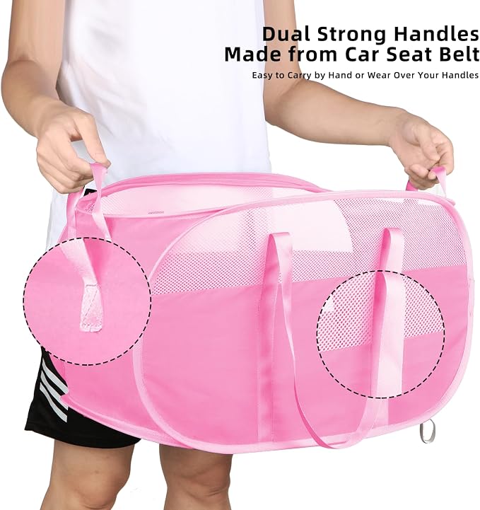 Collapsible Laundry Baskets, Tear Proof Pop Up Laundry Hamper - Image 7