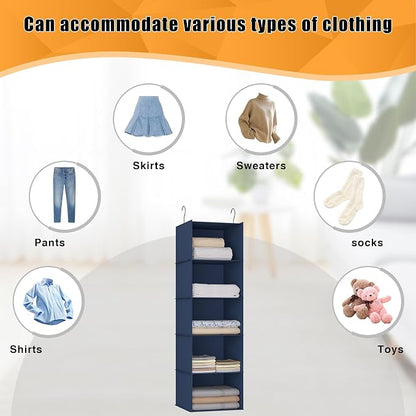 Hanging Closet Organizer and Storage 5-Shelf, Easy Mount Foldable Hanging - Image 8
