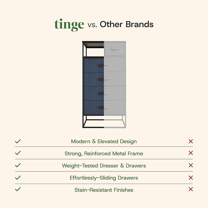 tinge Zana Premium Fabric Dresser - Image 9