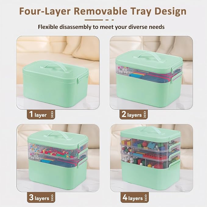 Gifhomfix 4-Layer Plastic Craft Organizers and Storage Box - Image 4