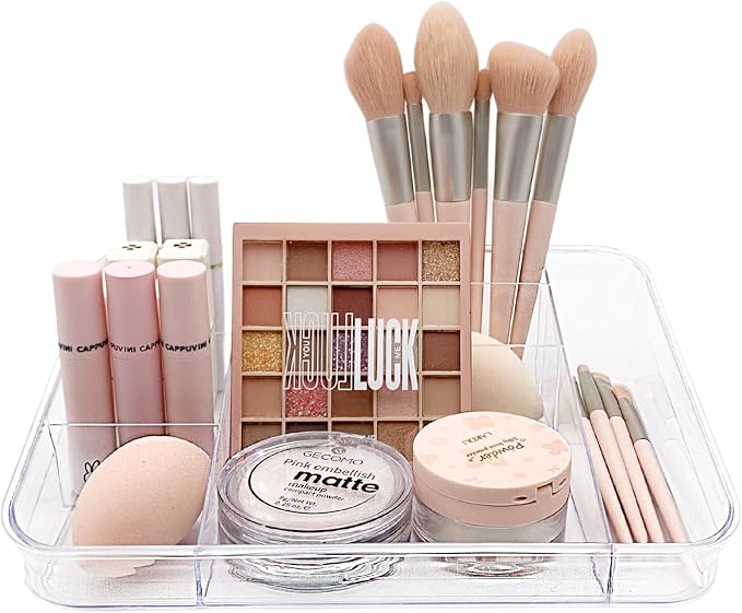 SUNFICON Makeup Tray Organizer Cosmetic Display Case Office Stationery Storage - Image 6