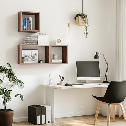 Wall Mount Shelf Set of 3, Floating Cube Shelves - Image 7