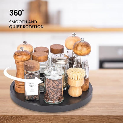 Wood Lazy Susan Organizer Kitchen Turntable - Image 3