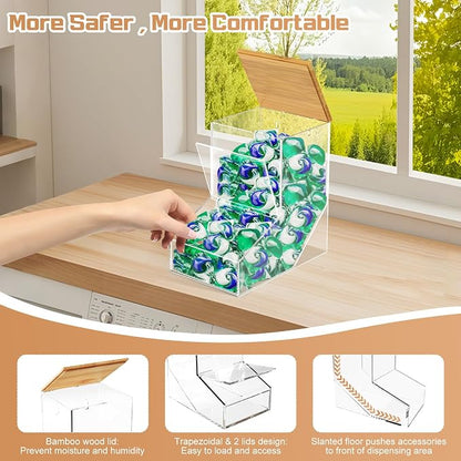 JYPS Laundry Box, Acrylic Dishwasher Pod Holder - Image 3