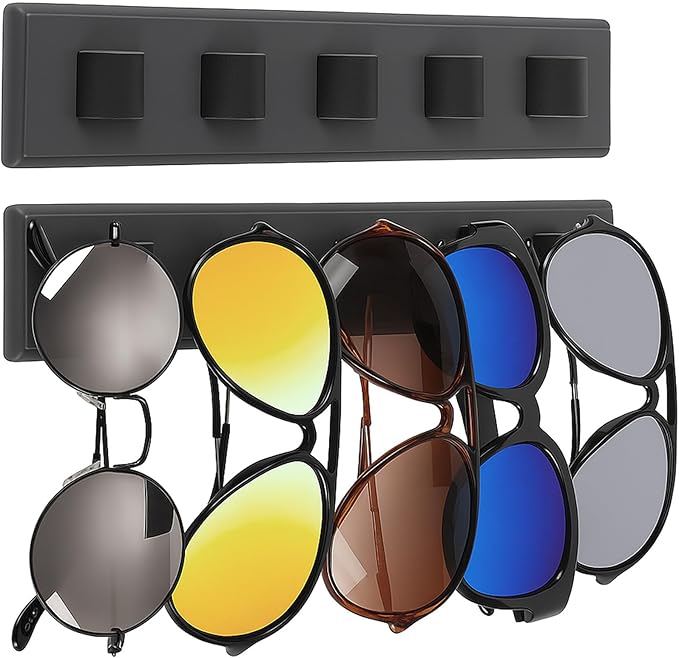 2 Pack Wooden Sunglasses Organizer Wall Mounted by Unknown