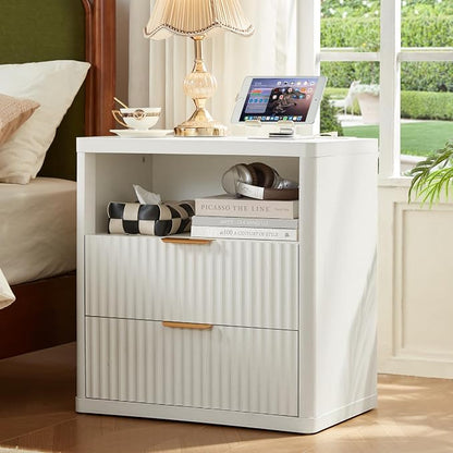 LEYAOYAO Fluted Nightstand by LEYAOYAO-Findtheshiningpointofyourideallife%EF%BC%81