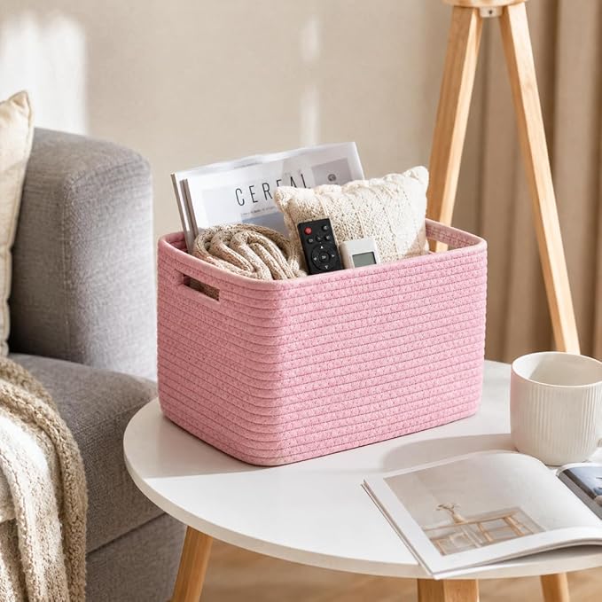 5 Pack Woven Storage Baskets, Decorative Storage Bins - Image 7