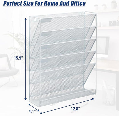 EASEPRES Desk File Organizer Mesh 6-Tier, Hanging Wall Mount Document - Image 3