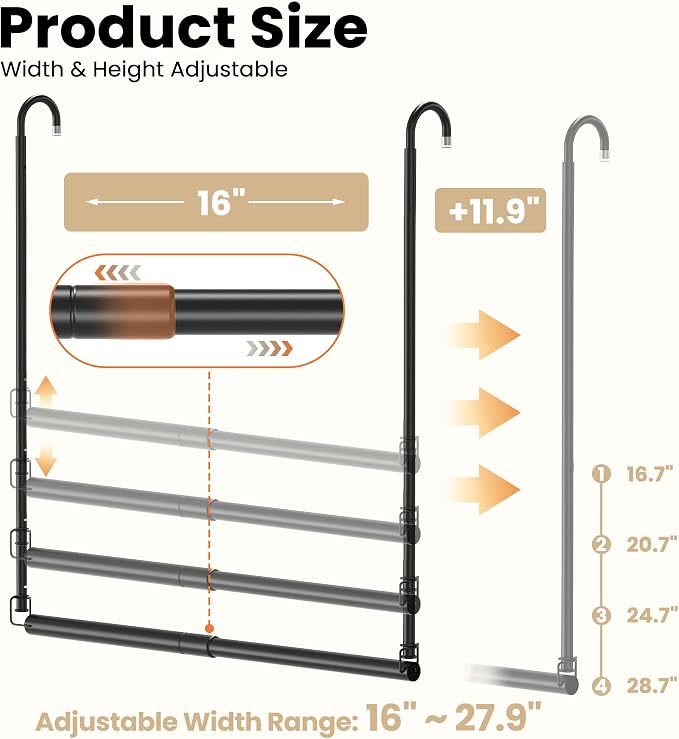 Stepless Extender Closet Hanging Rod - Image 2