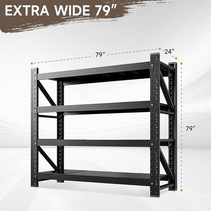 7000LBS Metal Garage Shelving Unit 79" W Storage Shelves Heavy Duty 4 Tier - Image 2