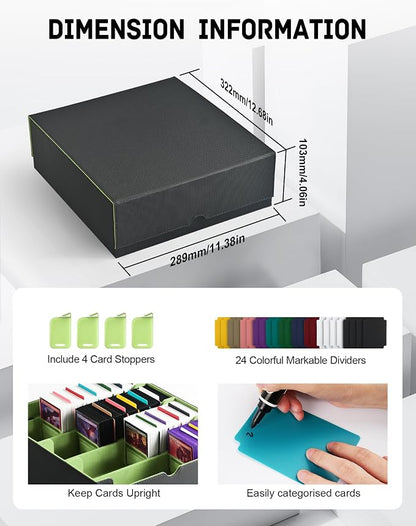 ZLCA Card Storage Box for MTG PTCG, Commander Deck Box Holds 3200+ Cards - Image 2