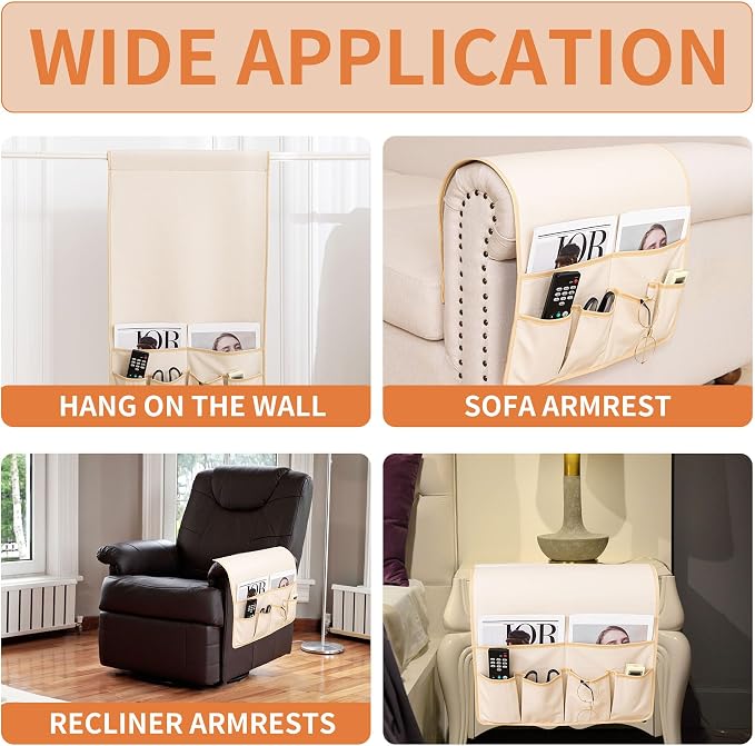 HAOMAIJIA Anti Slip Sofa Armrest Organizer Arm Chair Bedside Caddy Storage - Image 5