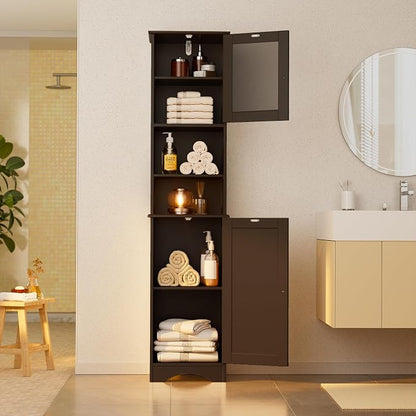 Gizoon Tall Bathroom Storage Cabinet | Freestanding Linen Cabinet - Image 2