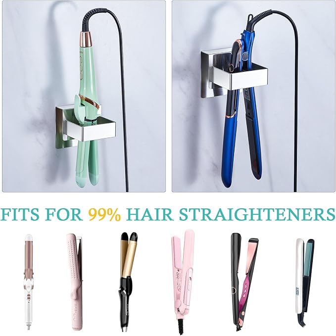 Straighteners Holder Wall Mounted Curling Iron Holder Metal Hair Dryer Holder - Image 6